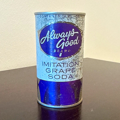 Always Good Imitation Grape Soda 12 fl oz Soda Can Purple Silver