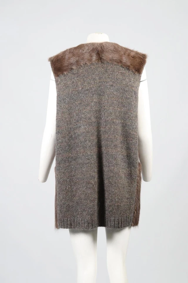 ISABEL MARANT FUR AND WOOL BLEND GILET FR 38 UK 10 - Image 4 of 4