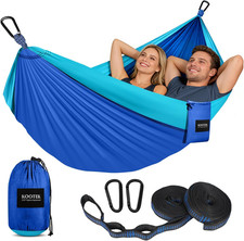 Camping Hammock, Portable Hammocks with Tree Straps  Attached Carry Bag, Campin