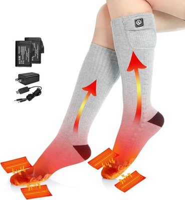 SAVIOR HEAT Heated Socks for Men Women, 150  Fast Heating Electric Ski Socks, 7.