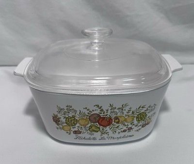 Corning Ware La Marjolaine 3QT Casserole Dish Spice Of Life Glass Lid Vintage