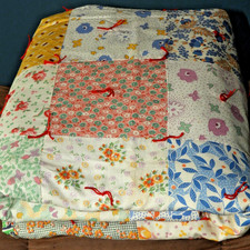 Vintage Quilt Throw Lap Baby 5" Squares Handmade Approx 48" x 63"