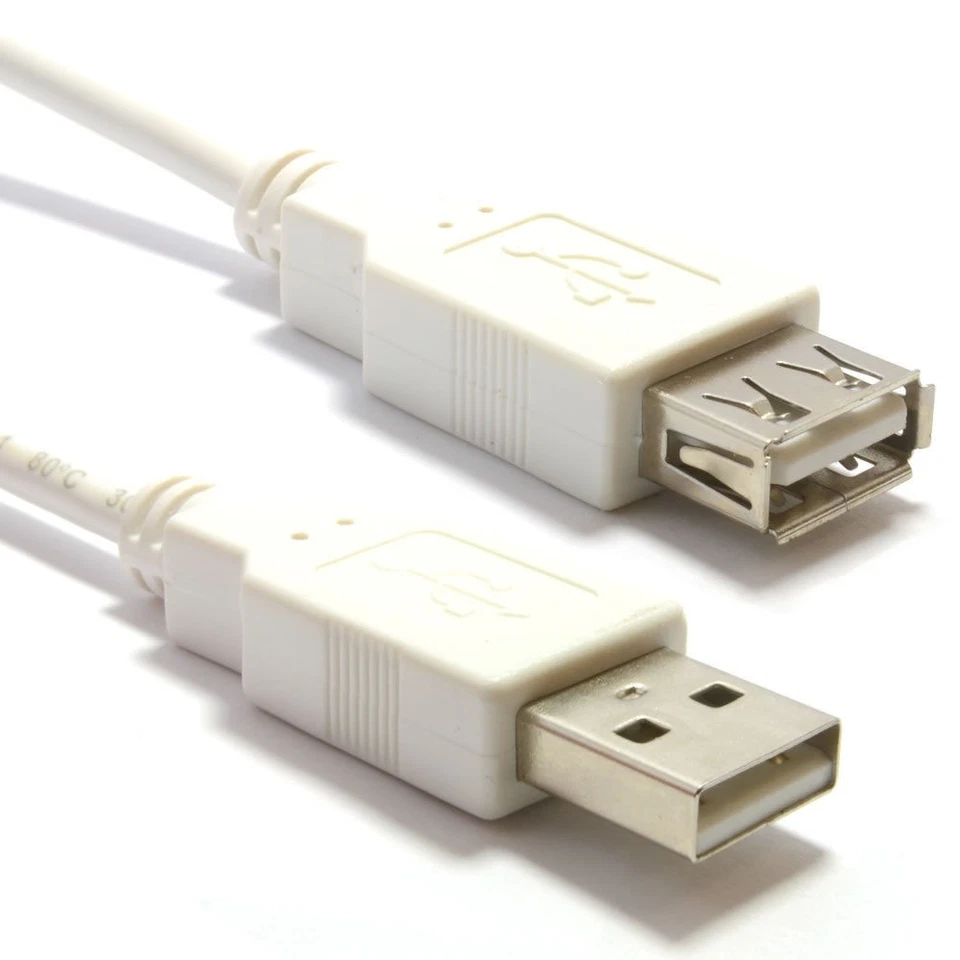 3M USB 2.0 Câble Haute Vitesse Câble Rallonge Prise A Pour Prise Blanc [006871] - Photo 1/4