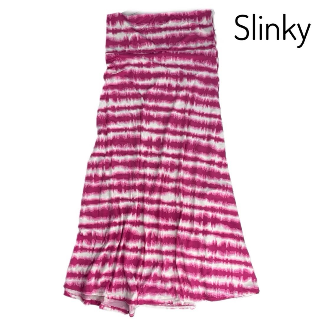 LuLaRoe Maxi  Skirt  - Bright Pink & White Tie-Dye - Large-image