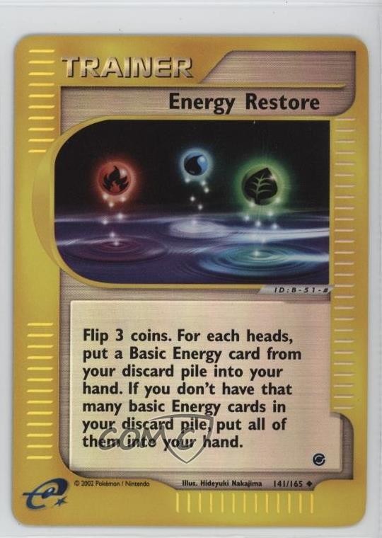 Energy Restore Reverse Foil Pokemon e-Card Series Expedition #141 2002 a4e