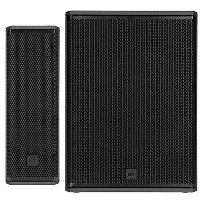 RCF NXL 14-A Compact Active Column Speaker Black w SUB18-AX 18'' Subwoofer