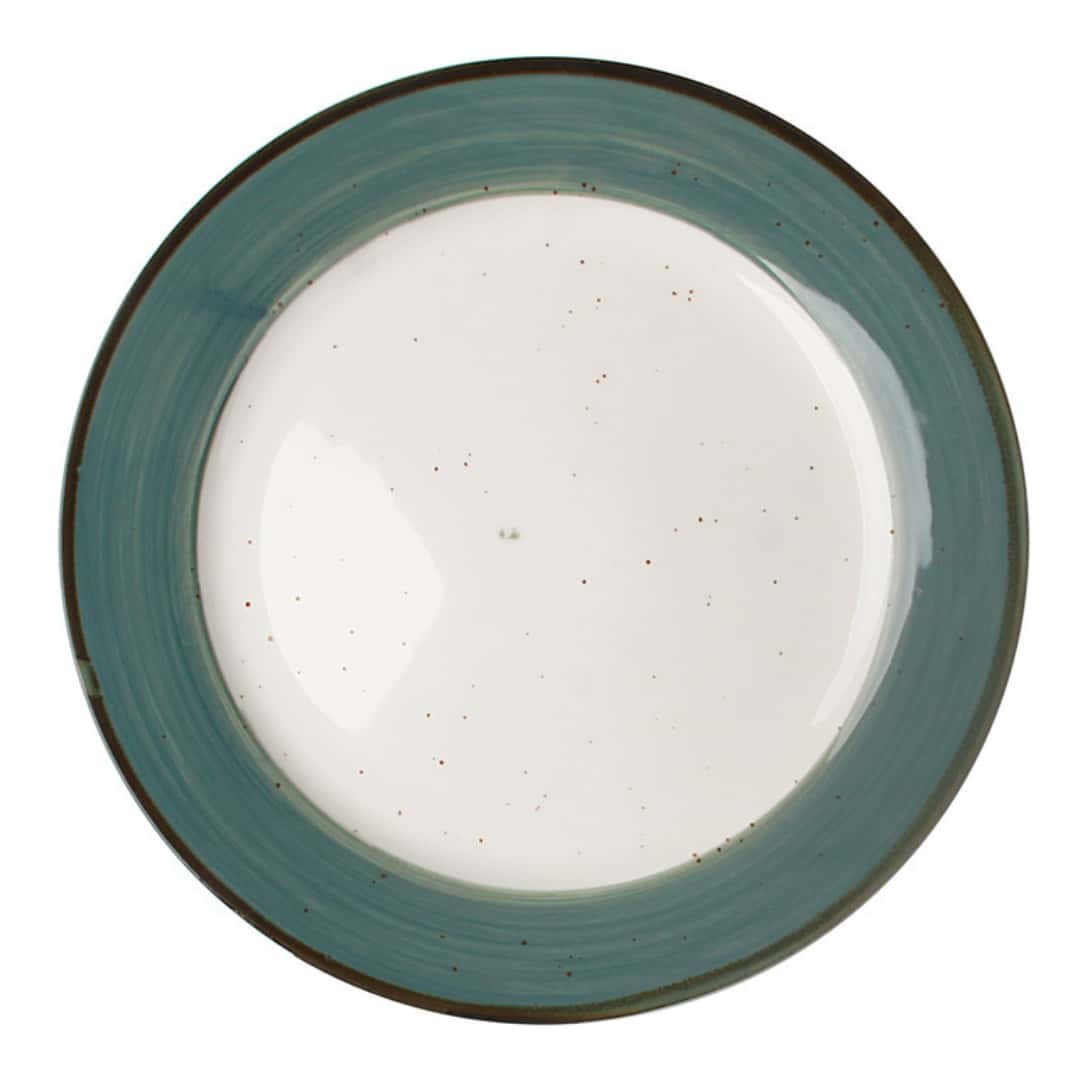 Dinner Plate Round Justcolor Green Teal In Porcelain Ø 27 Cm - Lioness