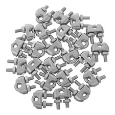 24pcs Wire Rope Clamp Heavy Duty Cable Stop Clamp Steel Wire Fixing Clip 