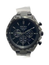 SEIKO Solar Wristwatch/Analog/Stainless/BLK/BLK/SS/V175 00A0