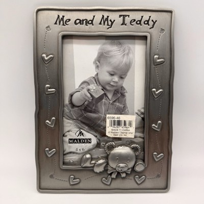 Me And My Teddy Pewter Like Finish Picture Frame By Malden Easel Mount 4 x6 