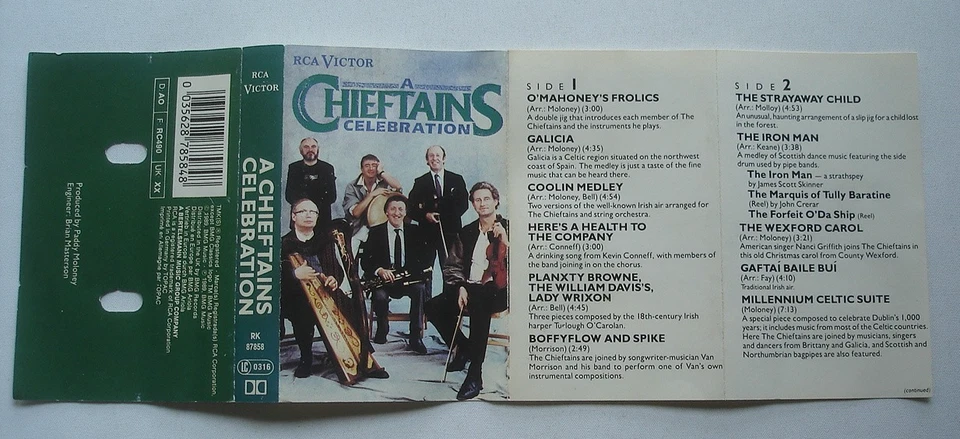 The Chieftains - A Chieftains Celebration Cassette Tape - TESTED - Image 2 of 4