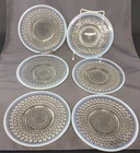 Vintage Set of 6 Anchor Hocking Moonstone Clear Opalescent Bread & Butter Plates