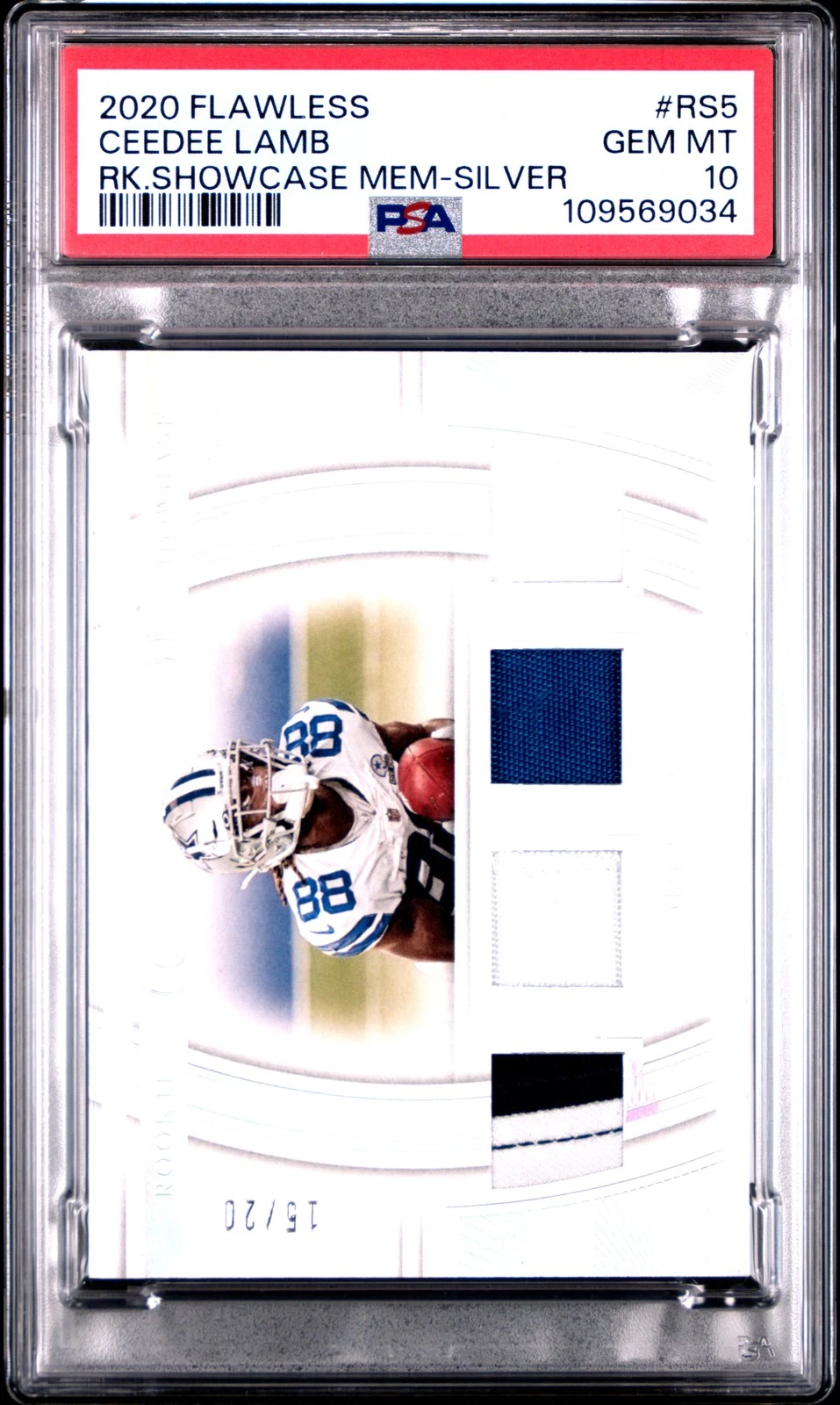 CeeDee Lamb Panini Flawless Rookie Showcase Memorabilia #RS5 Silver