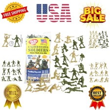 TimMee Plastic Army Men - OD Green vs Tan 100pc Toy Soldier Figures