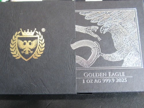 2025 Malta Golden Eagle 1 oz .9999 SILVER PROOF 5 Euro Coin #405/1000 BOX/PAPER