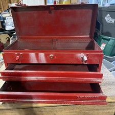 Vintage Solid 2 Drawer Mechanics Tool Chest No Key Vintage Solid 2 Drawer Mechanics Tool Chest No Key