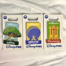 Walt Disney World Animal Kingdom Epcot and Hollywood Studios Pin Set of 3 NEW
