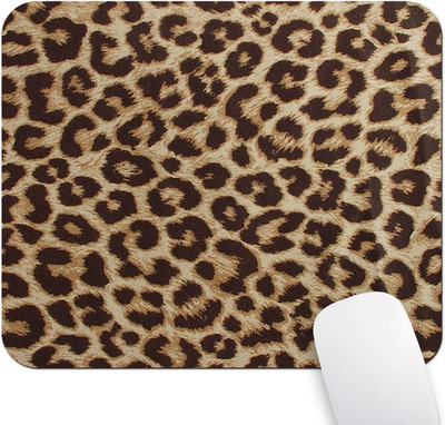 Retro Leopard Print Pattern Mouse Pad, Abstract Vintage Seamless Repeating Desig