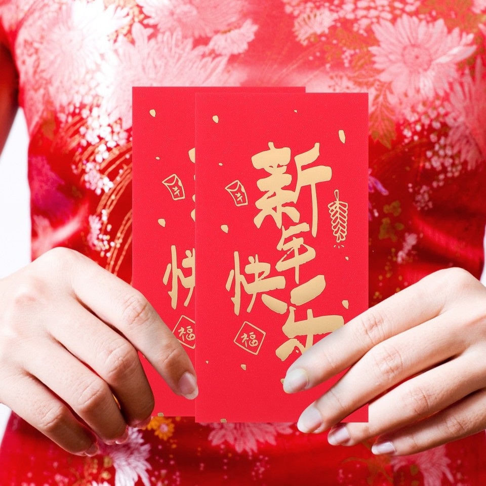 Resuable Envelope 6Pcs Chinese Red Envelopes Reusable Paper Red Money Pockets for ...