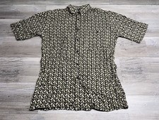 Vintage Puritan Mens Geometric Button Up Shirt Rayon Camp Size Small NWT Pocket