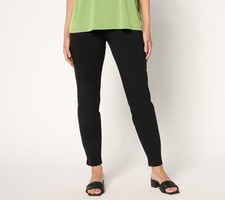 Susan Graver Women's Pants Sz S Weekend Premium Slim-Leg Ankle Black A692177