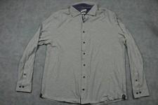 Johnnie-O Hangin' Out Shirt Mens XL Gray Long Sleeve Button Down Casual Polo
