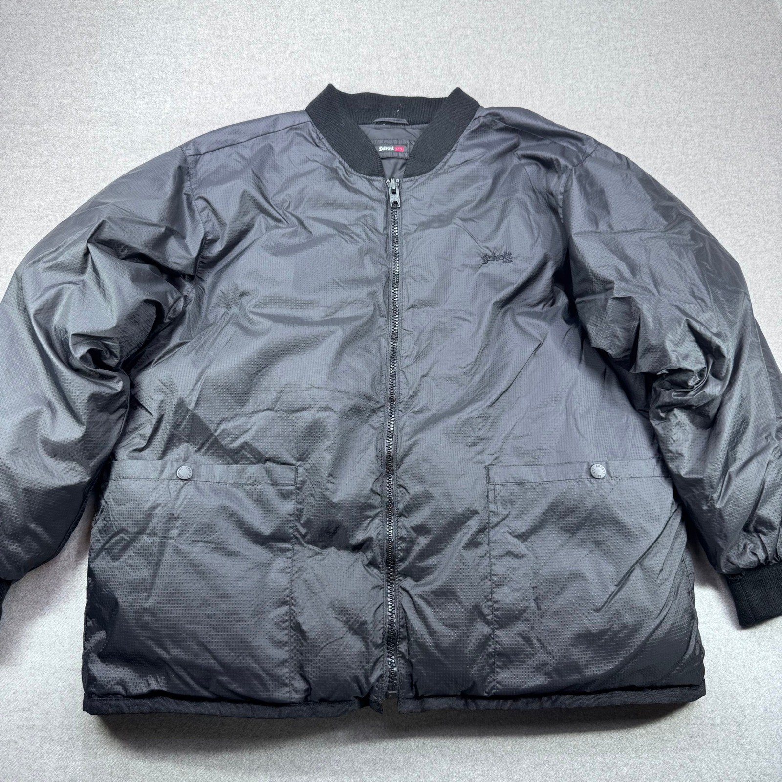 Schott Parka Coat Men Medium Black N-3B Fur Lined Puffer Bomber Jacket Insulated