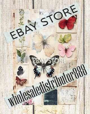 Mixed Pink Butterflies Tin Plaque pastel collage home bar ideas