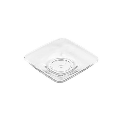 Pasabahce Untertassen 6er-Set 54261 Teller aus Glas für Teegläser eckig square