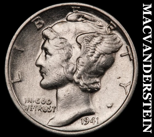 1941 Mercury Dime- Silver- Scarce Better Date No Reserve #J4131
