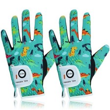 Golf Gloves Kids All Weather Soft for Left or Right Hand Rain Grip 2 Pack Large