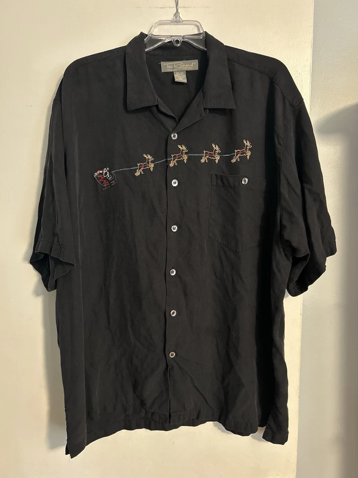 Vintage Men’s Christmas Button Up Tori Richard Size 2 Xl - Изображение 2 из 4