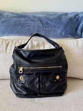 MarcbyMarc Jacobs Totally Turnlock Faridah hobo black leather gold-tone hardware