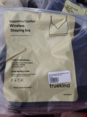Truekind Supportive Comfort Wireless Shaping BRA Size 3XL, BLACK