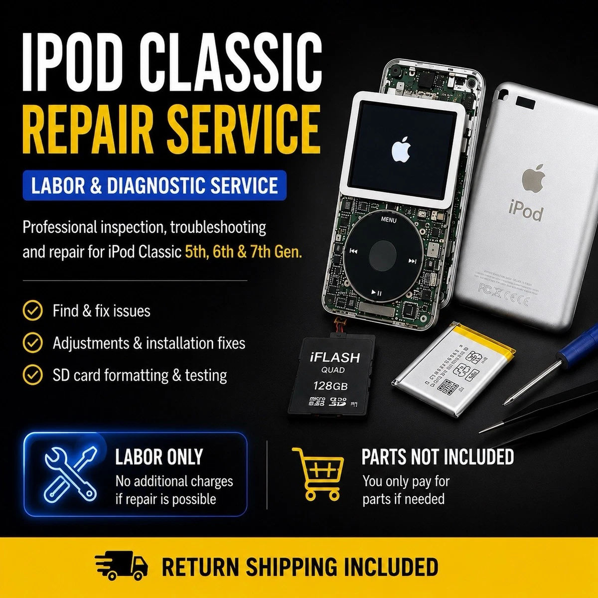 Portable Audio & Headphone Replacement Display: LCD Screens for