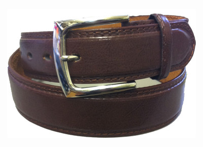 Men's Fashion And Dress Belt Brown Leather Lining Inside | eBay