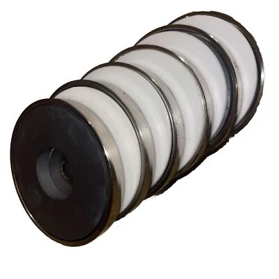 SDS Pack Of 6!! 66mm x 10mm 8mm Hole Ferrite Pot Magnet, 39kg Pull Treasure Hunting