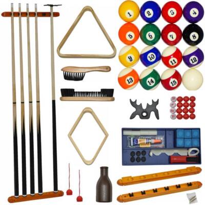 Billard Komplett Set Zubehör Set Billardkugeln Queue Dreieck Pool Kugeln Kreide