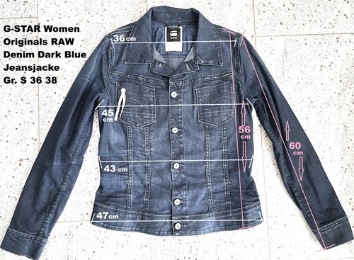 Original G-Star Raw Women Jeansjacke Gr. S 36 38 Dark Blue Stretch TOP Zustand