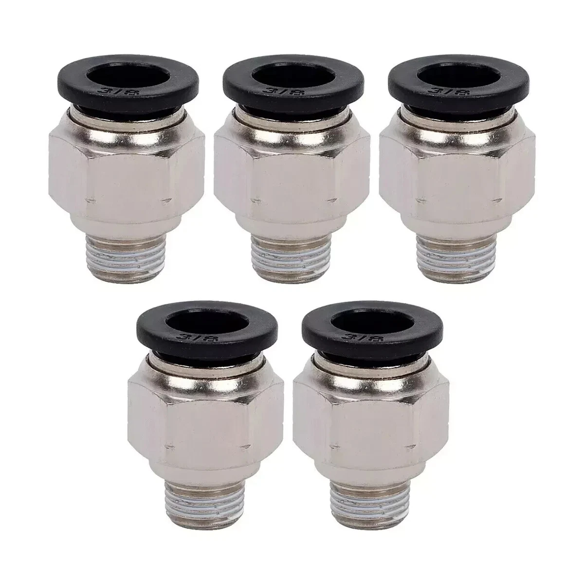 Conector De Empuje Rápido Acero Inoxidable - 1/4" OD X 3/8" NPT | Para Tuberías Neumáticas, Agua, Aire, Instalación Fácil