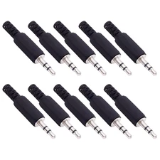 Fancasee 10-Pack 3.5Mm 1/8" Replacement Repair Jack TRS Stereo Male Plug Adapter