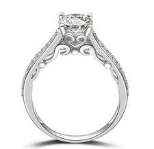 925 Sterling Silver Solitaire Cz Wedding Band Engagement Ring Size 3-12 Ss043