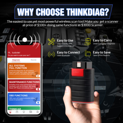 THINKCAR THINKDIAG SISTEMA Completo OBD2 Strumento Diagnostico Con
