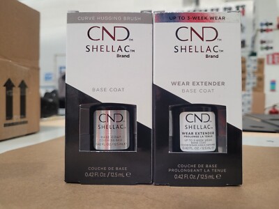 CND Shellac LED/UV Original Base Coat + Wear Extender Base Coat 2pcs 0.5 oz 2023