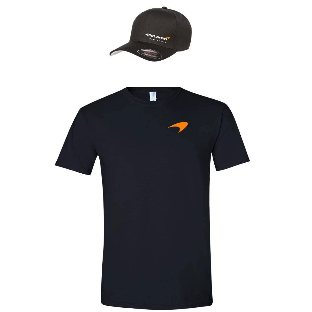 McLaren Racing Team F1 Formula 5001 Hat Flexfit Cap and Gildan T-Shirt Combo Set
Opens in a new wind