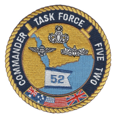 4.5'' NAVY COMMANDER TASK FORCE FIVE TWO EMBROIDERED PATCH