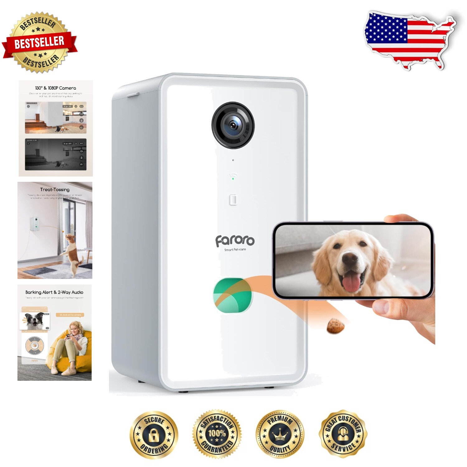 Smart 1080P HD Pet Camera with Treat Tossing and Two-Way Audio-image