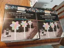 2-boxes Gemmy Orchestra of Lights  Snowflake Pathway Marker  nib