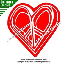 Peace And Love Sign Heart Art Unique Custom Graphic Design Die Cut Vinyl Decal