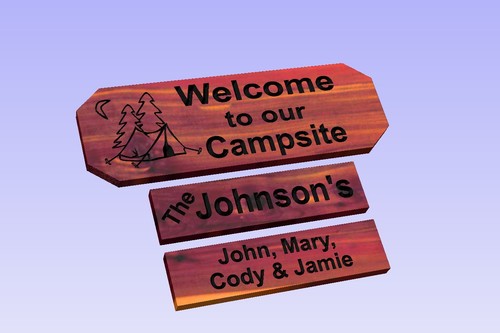 Personalized Custom Carved Camping Cedar Wood Sign Rustic Plaque Home Decor - Picture 4 of 6